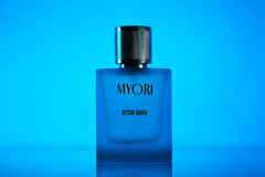 MYORI After Dark 50 ml parfüm şişesi, siyah frenk üzümü, gül ve oud temalı ürün fotoğrafı